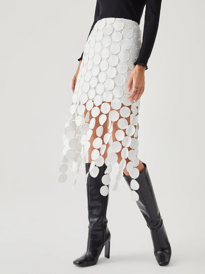Flowy Ruffled Tiered Circle Midi Skirt