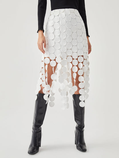 Flowy Ruffled Tiered Circle Midi Skirt