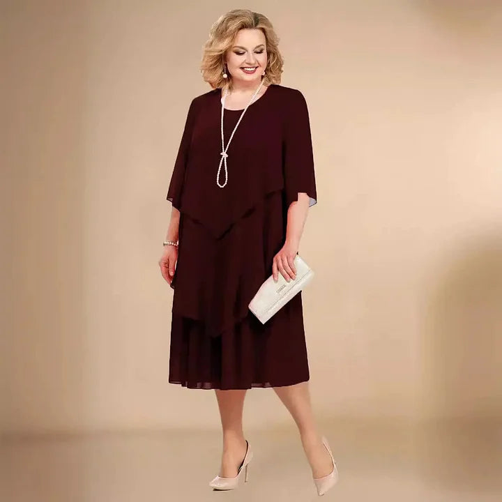 Floral Knee Length Lady Dress - Olytrend