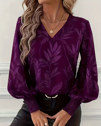 Classic Fit V-Neck Women's Long Sleeve Top - Olytrend