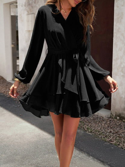 Layered Dress with Waistband - Lena-Pink-S-Nora Luxe