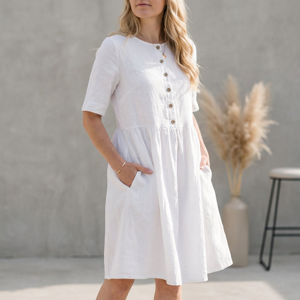 Classic Ladies' A-Line Knee Length Dress - Olytrend