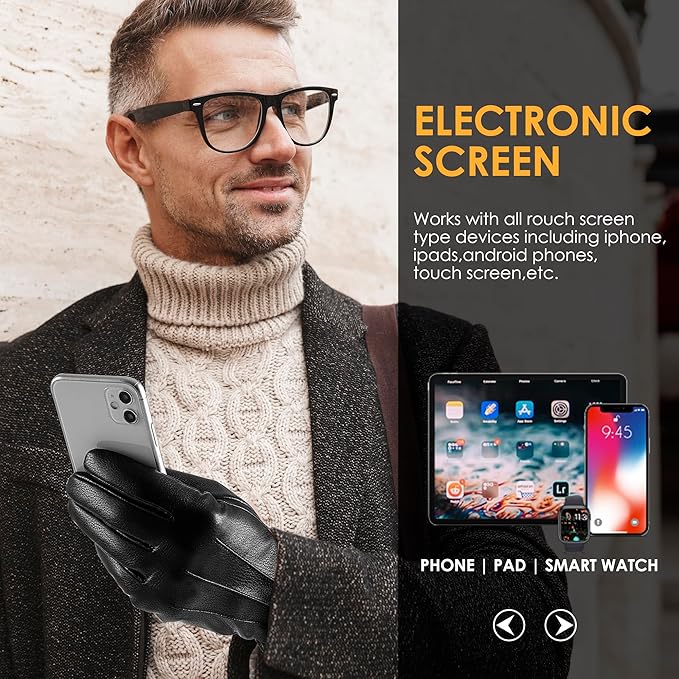 Learn Touchscreen Winter Gloves for Men - Oliver-M/L-Nora Luxe