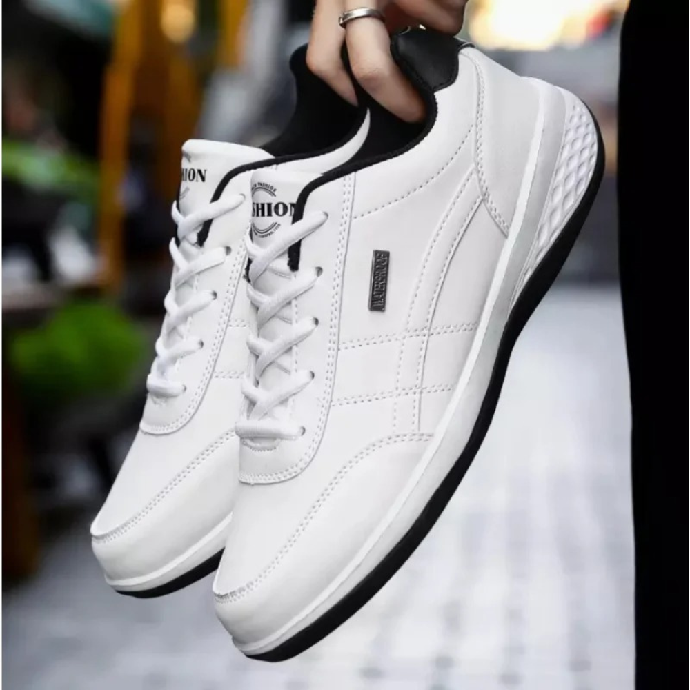 Stylish Athletic Leather Running Shoes - Olytrend