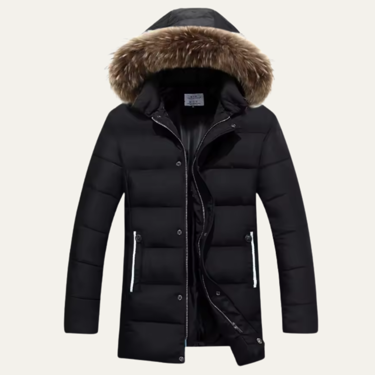 Warm Fur Hooded Mens Winter Cotton Coat - Nocini