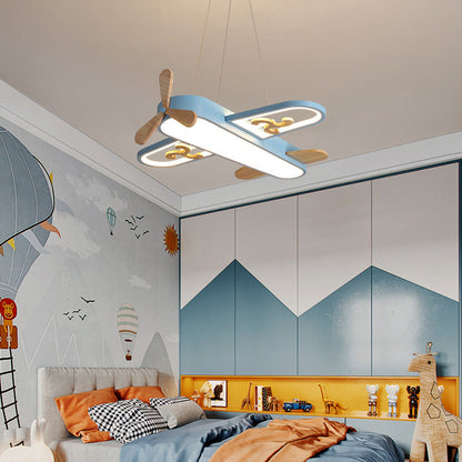 LED Airplane Children's Room Pendant Lamp - SkyFlyer-Blue-Warm-Nora Luxe