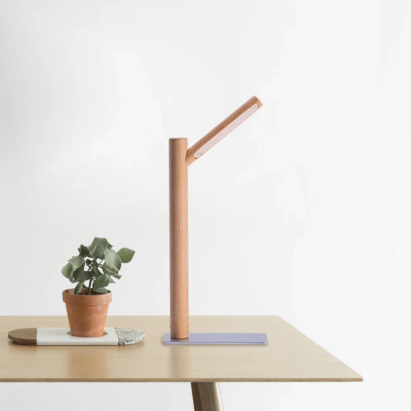 LED Desk Lamp with 360° Adjustable Head - Flexura-Beech-The Livary