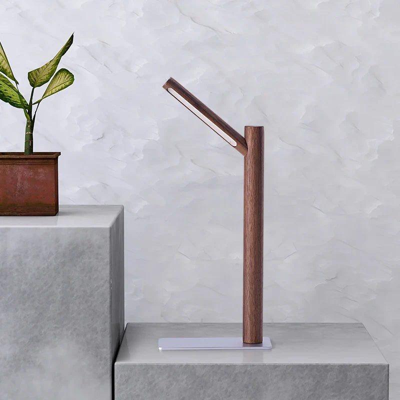 LED Desk Lamp with 360° Adjustable Head - Flexura-Walnut-The Livary