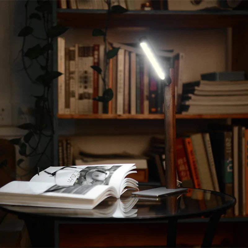 LED Desk Lamp with 360° Adjustable Head - Flexura-Walnut-The Livary