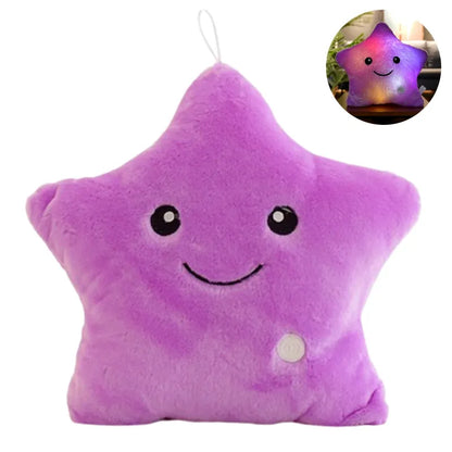 LED Lighted Star Cuddle Cushion for Children - StarGlow-Purple-9.84 inches-Nora Luxe