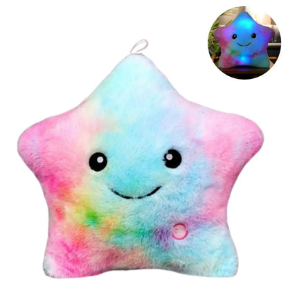 LED Lighted Star Cuddle Cushion for Children - StarGlow-Rainbow-9.84 inches-Nora Luxe