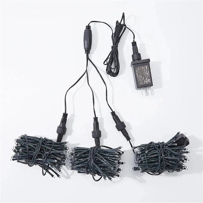 LED Meteor Shower Outdoor Lighting – Lumi-White-1 Chain 1 Adapter-The Livary