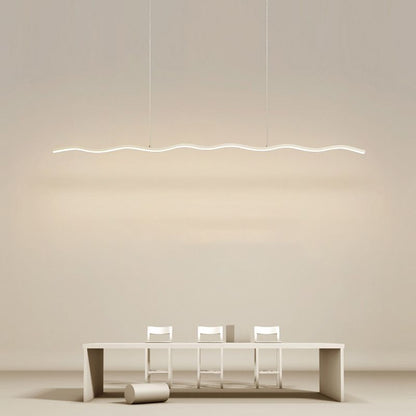 LED Pendant Lamp with Trendy Wave Line Design - WaveGlow-Black-Warm white-Nora Luxe