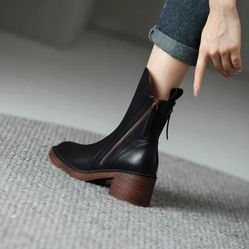 Luxury Black Leather Boots