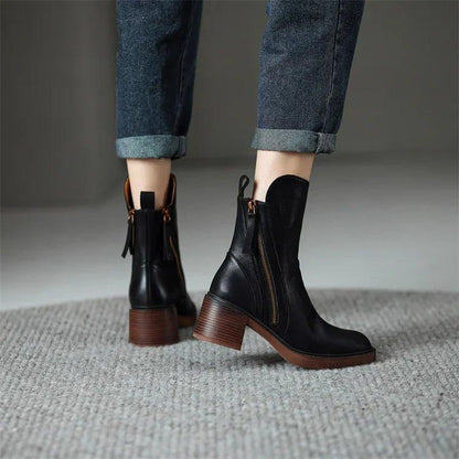Luxury Black Leather Boots