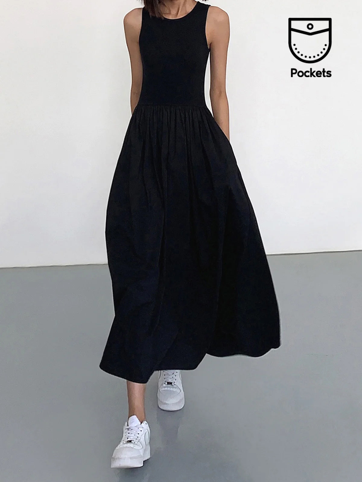 Casual V Neck Maxi Dress - Pexav