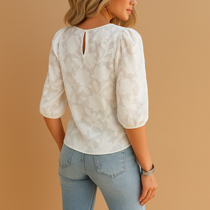 Image of Lena | Women's Elbow Sleeve Floral Blouse