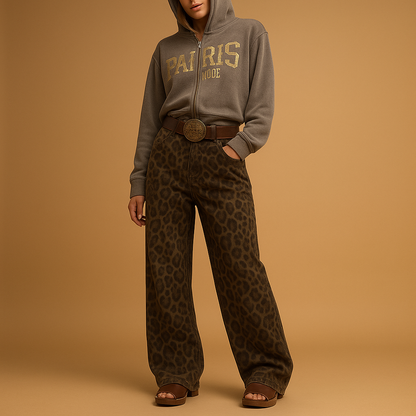 Women's Skinny Animal Print Jeans - Nocini