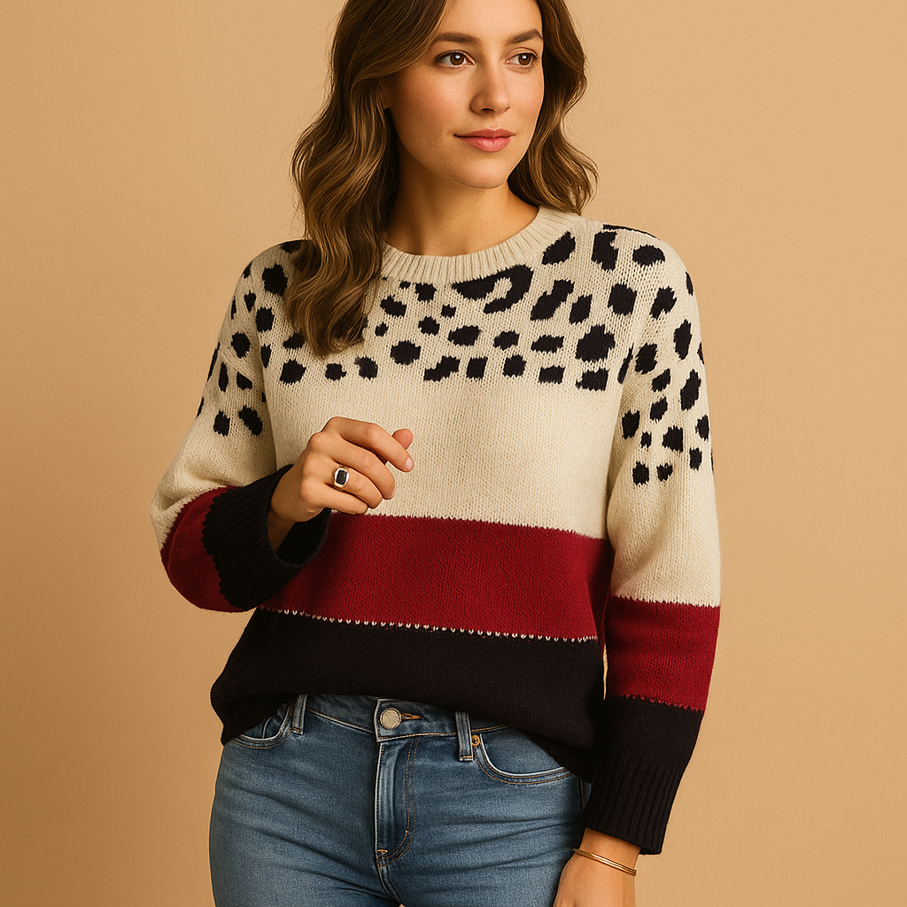 Women's Fashionable Animal Print Jumper - Nocini