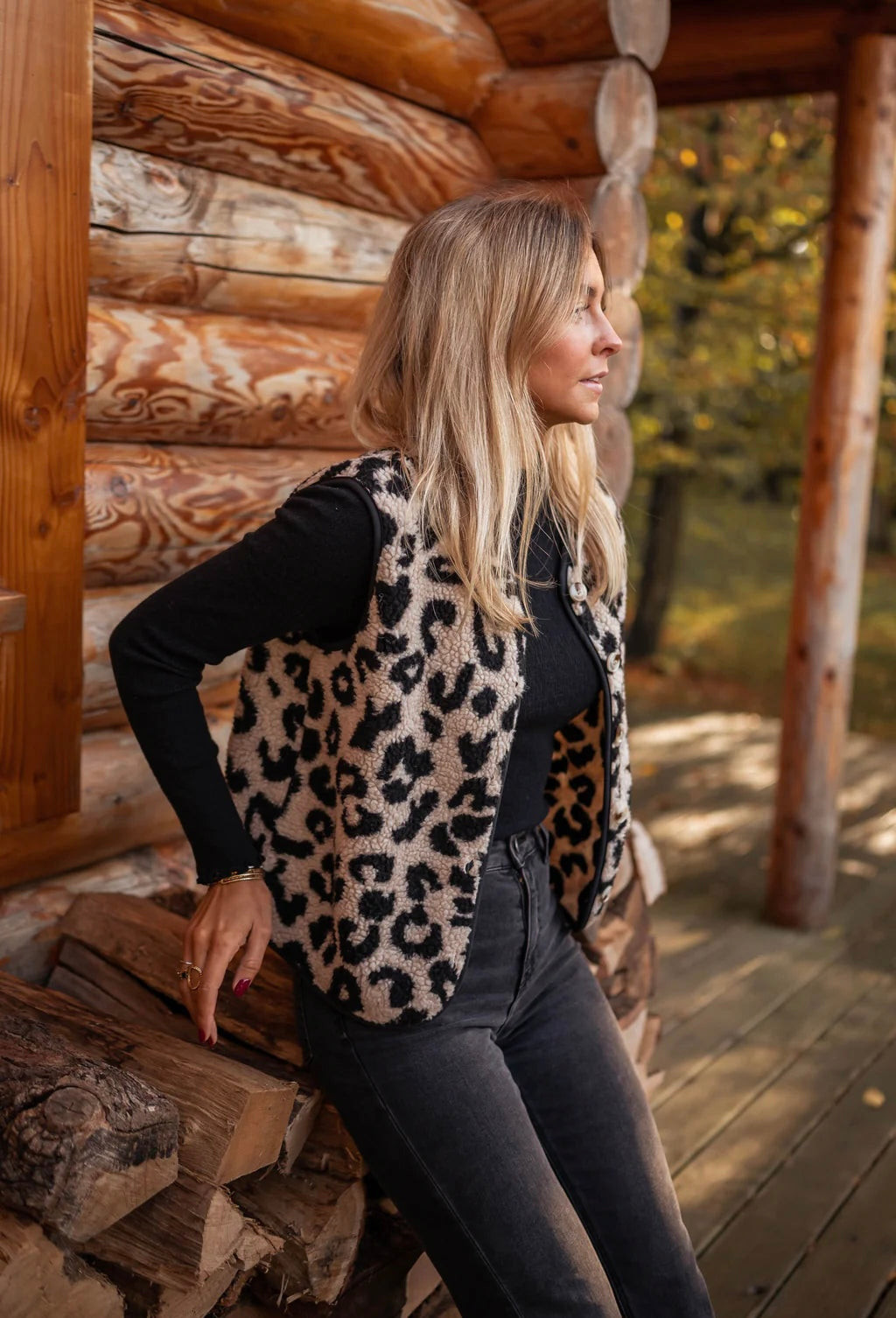 Image of Libby | Women's Leopard Print Sleeveless Vest