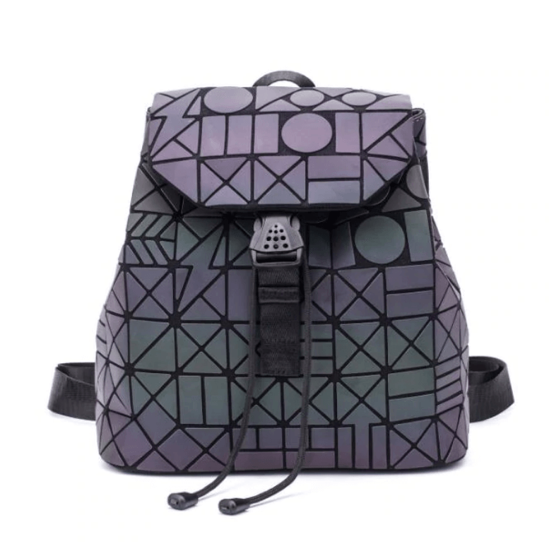 Shiny Colourful Geometric Ladies Backpack