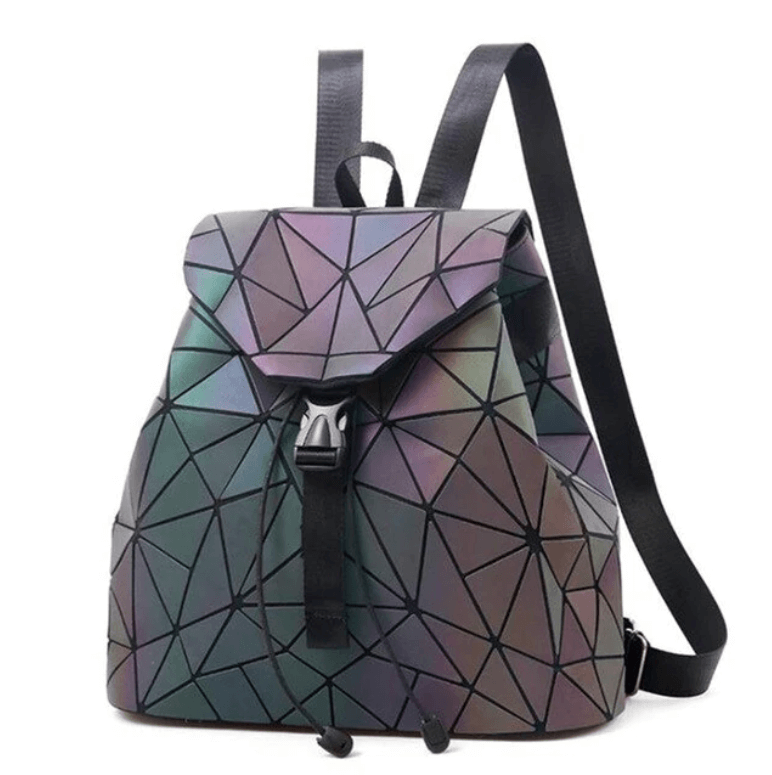 Shiny Colourful Geometric Ladies Backpack
