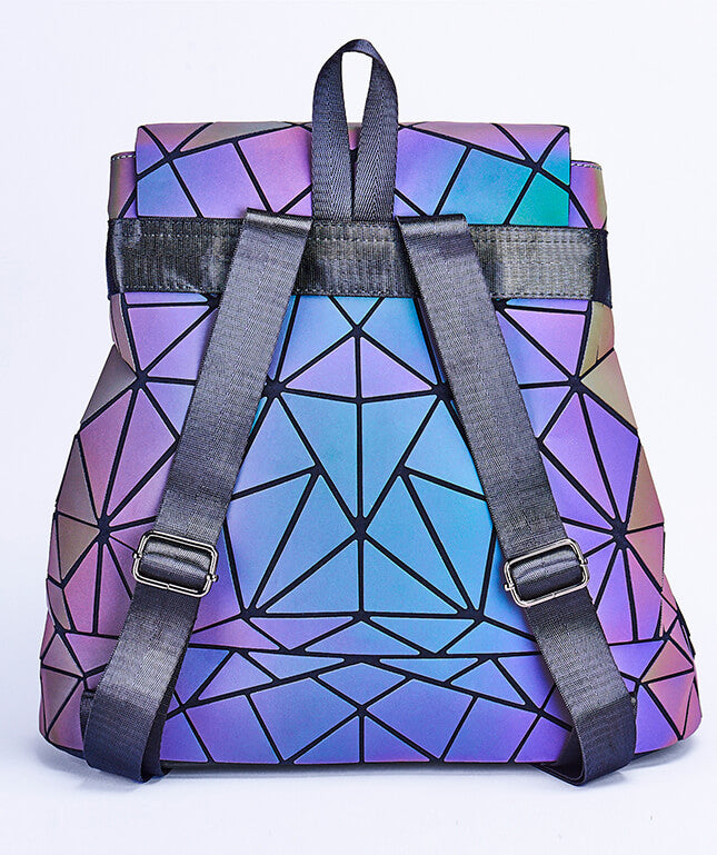 Shiny Colourful Geometric Ladies Backpack