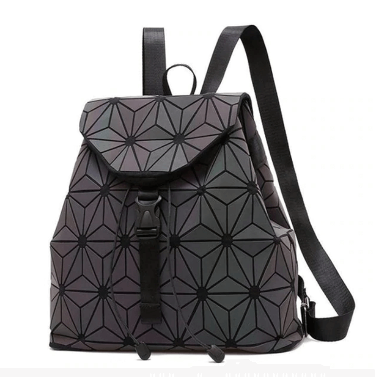 Shiny Colourful Geometric Ladies Backpack