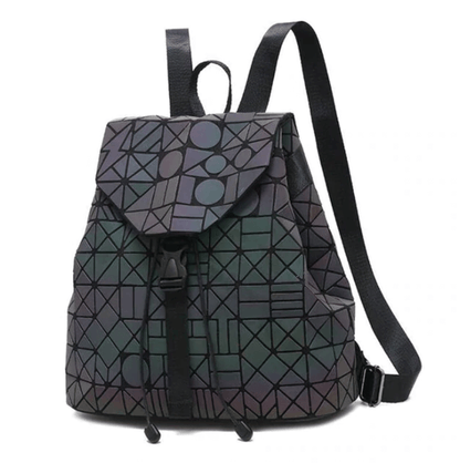Shiny Colourful Geometric Ladies Backpack