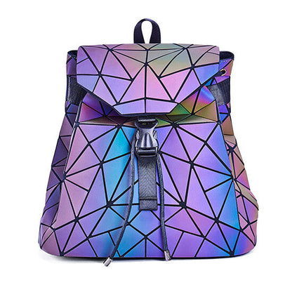 Shiny Colourful Geometric Ladies Backpack