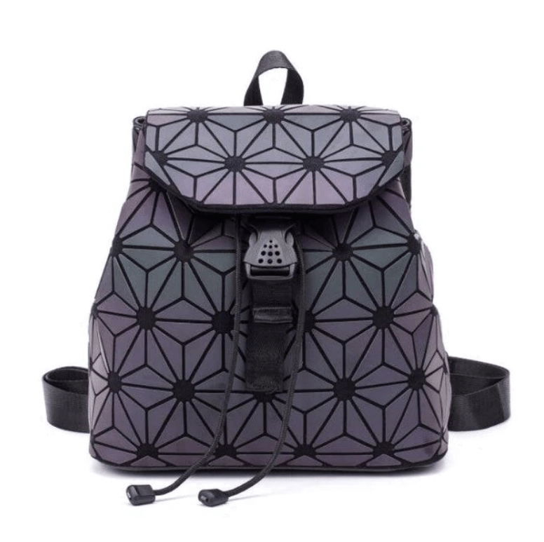 Shiny Colourful Geometric Ladies Backpack