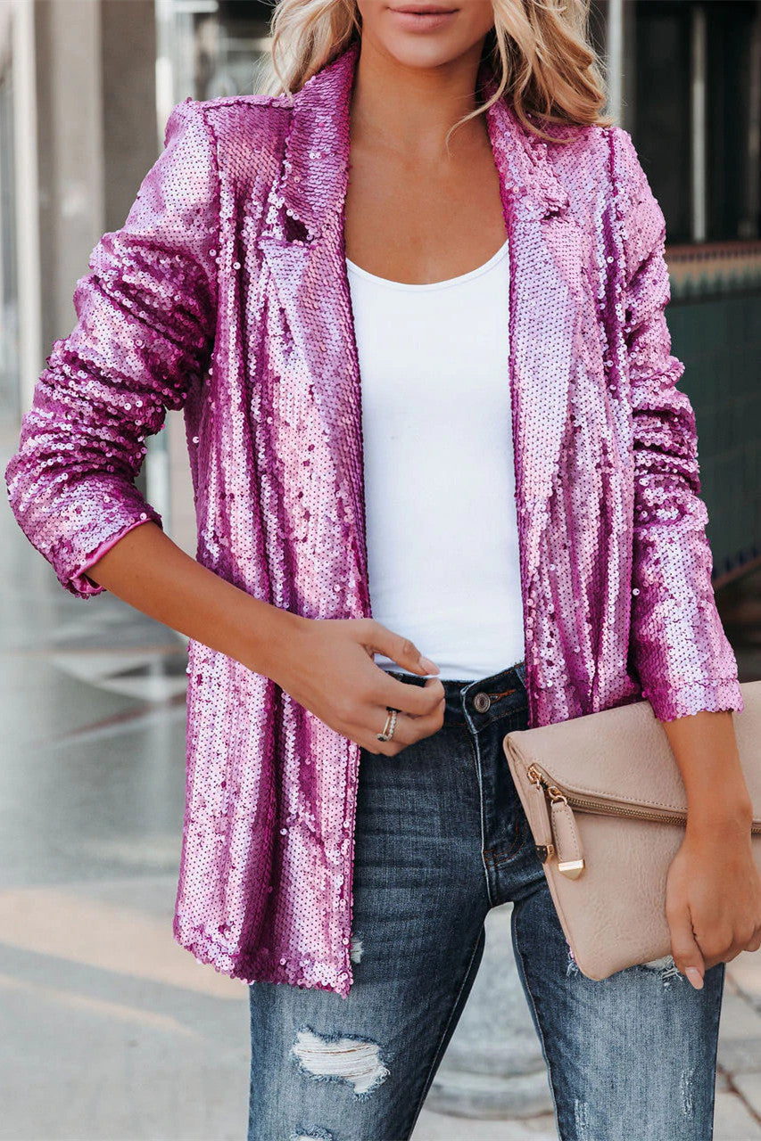 Glamorous Sequin Longline Jacket - Nocini