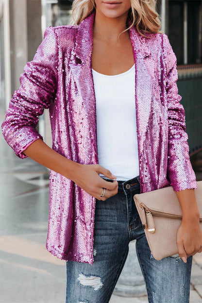 Glamorous Sequin Longline Jacket - Nocini