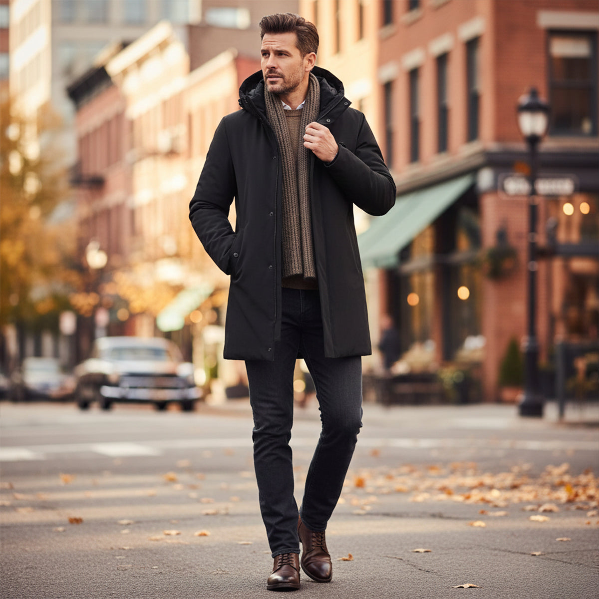 Warm Waterproof Men's Winter Parka Coat with Hood