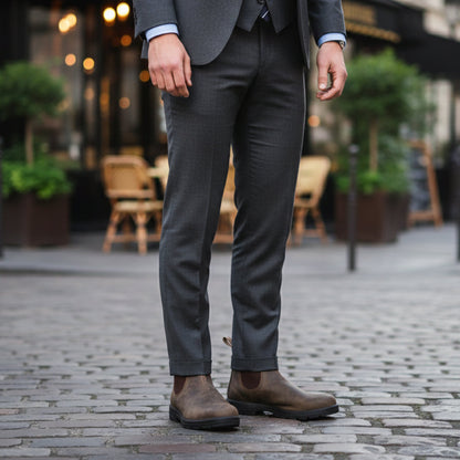 Classic Brown Leather Ankle Boots for Men