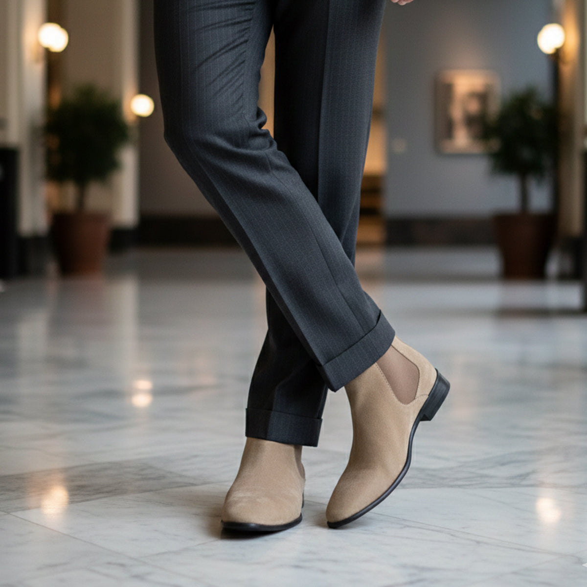 Luxury Suede Chelsea Boots - Classic Slip On Shoes