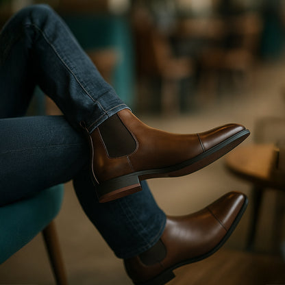 Classic Leather Mens Chelsea Ankle Boots