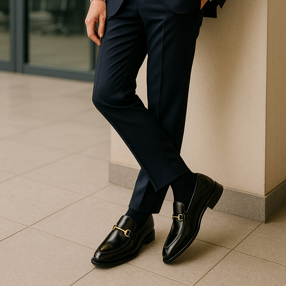 Classic Men's Black Leather Tassel Loafers