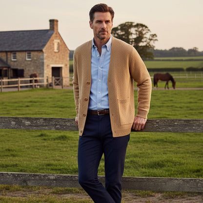 Cozy Men's Open Front Cardigan Sweater