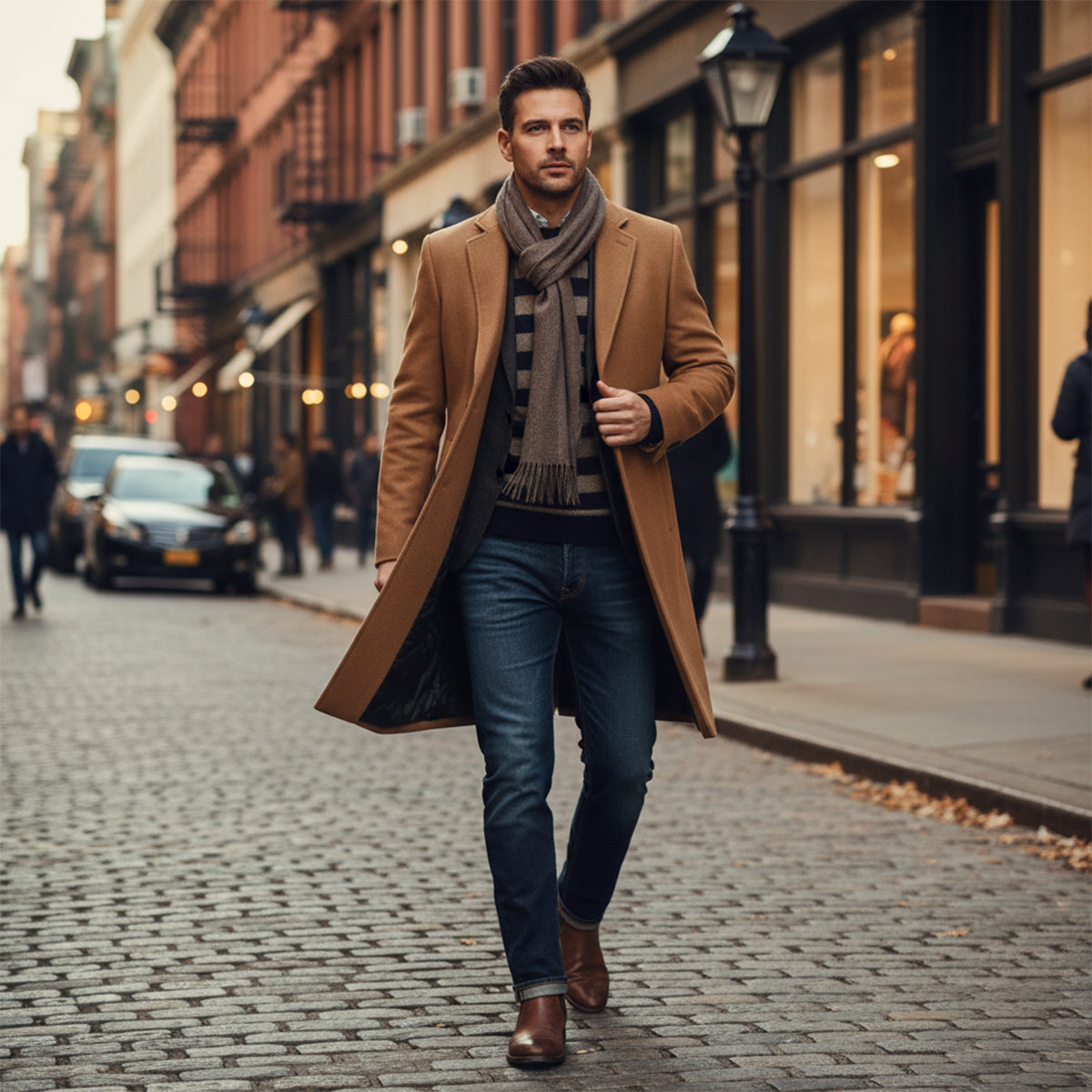 Classic Men's Long Wool Winter Coat