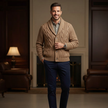 Cozy Mens Cable Knit Sweater