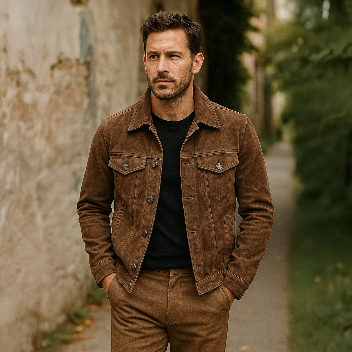Classic Leather Cargo Coat for Men - Durable Everyday Wear