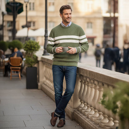 Stylish Men's Long Sleeve Fall Pullover Sweater