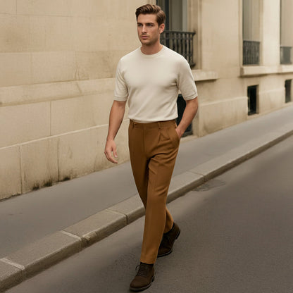 Classic Fit Pleated Mens Pants