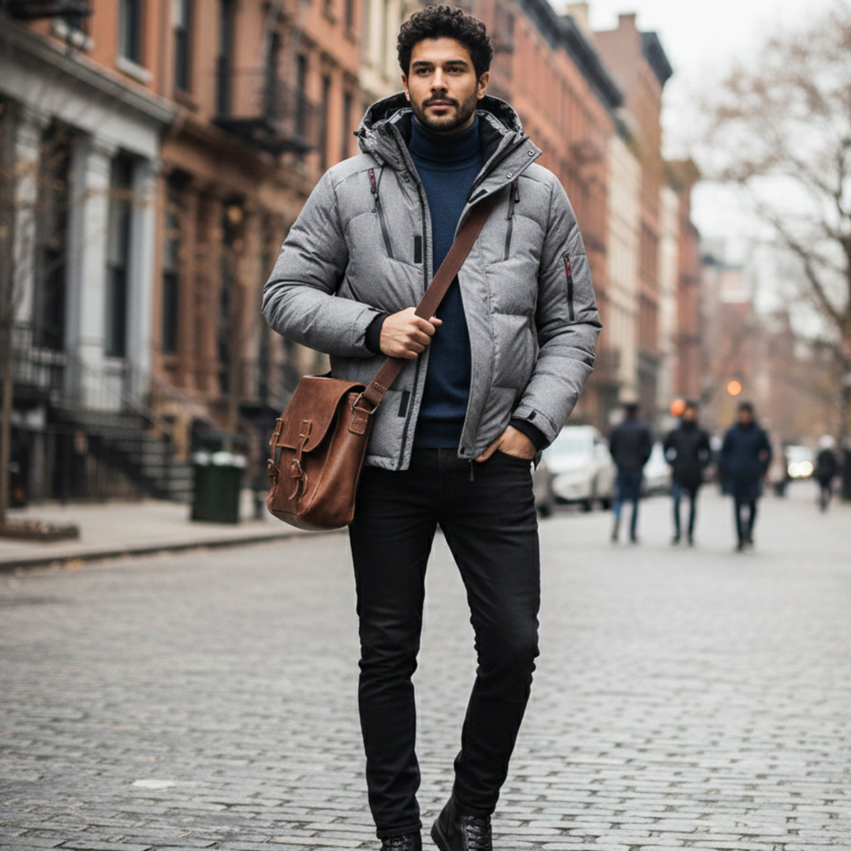 Warm Waterproof Men's Winter Parka Jacket with Hood