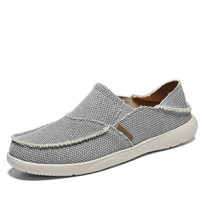 Light canvas slip-ons for men | Breathable summer espadrilles - Niko-Gray-6.5-Nora Luxe