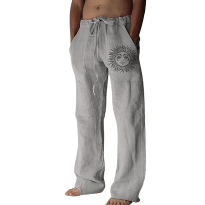Light & comfortable men's summer trousers made of linen – Nilo-Gray-S-Nora Luxe