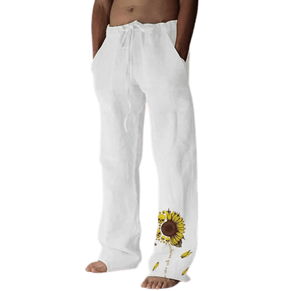 Light & comfortable men's summer trousers made of linen – Nilo-Green-S-Nora Luxe