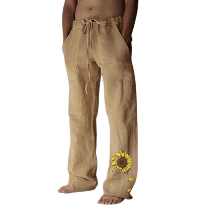 Light & comfortable men's summer trousers made of linen – Nilo-Green-S-Nora Luxe