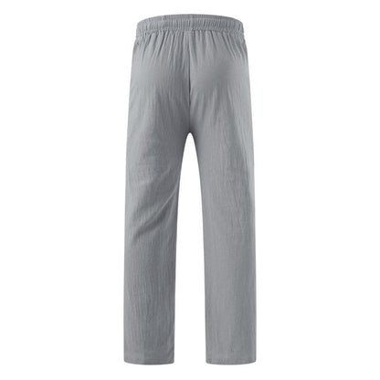 Light & comfortable men's summer trousers made of linen – Nilo-Green-S-Nora Luxe